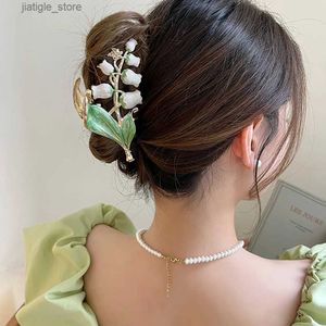 Pinces à cheveux en métal Lily of the Valley pince à cheveux mode griffes de cheveux pour les femmes nouvelles Barrettes épingle à cheveux accessoires de cheveux chapeaux Y240329