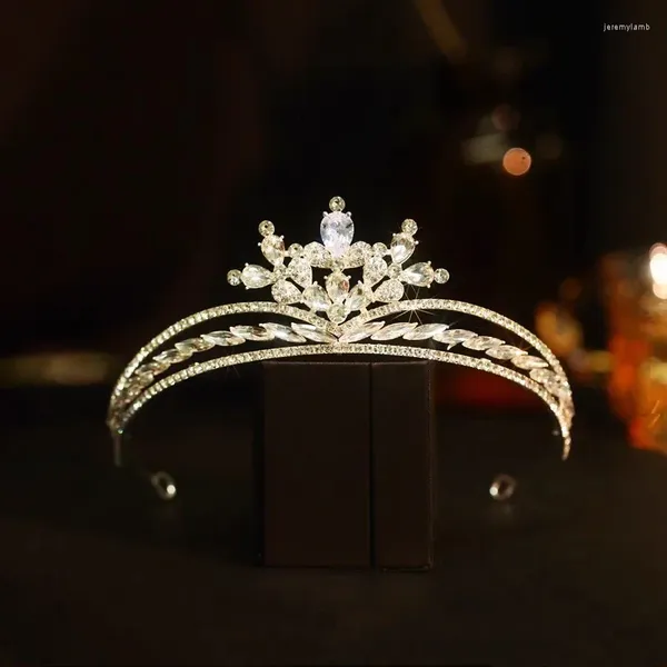 Clips de cabello mini corona accesorio de boda para mujeres tocado de novia del tocado del tocado de novia diadema diadema de caída de agua Coronas de cristal AN085