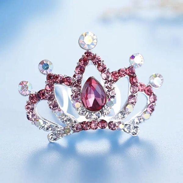 Pinzas para el pelo para niña y niño, joyería de boda bonita, horquilla de princesa, regalo para niña, Tiara de flores con diamantes de imitación de cristal, peine de corona