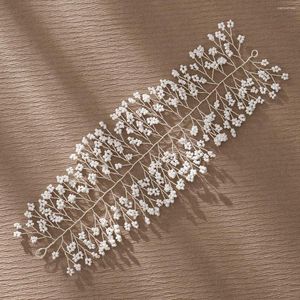 Pinces à cheveux Mini bandeaux de perles longues bandeaux couronne de fleurs bijoux de mariage de mariée élégants femmes filles accessoires de fête