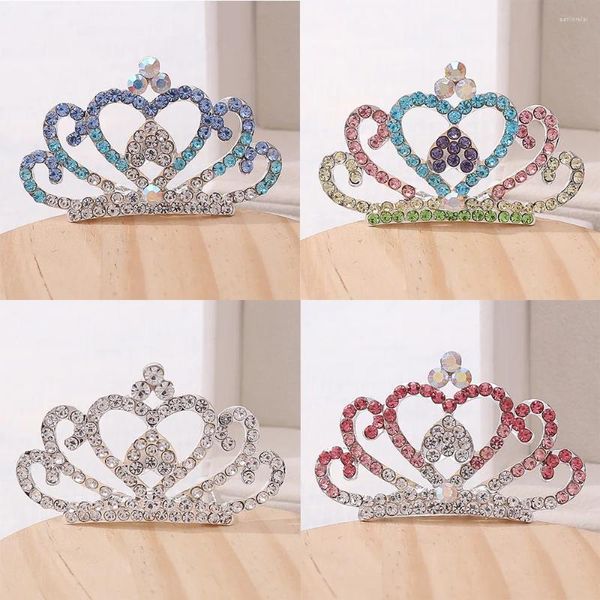 Pinzas para el cabello Mini Tiara princesa corona peine accesorios de disfraz 12 dientes peines laterales para fiesta niñas niños ML