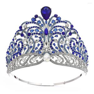 Pinces à cheveux Miss Univers Force pour une bonne couronne, diadème en strass brillant, cercle complet, grande couronne réglable pour fête de mariage