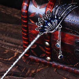 Pinzas para el cabello Morkopela Charm Feather Stick Jewelry Vintage Crystal Clip Vinatge Mujeres Bronce Pins