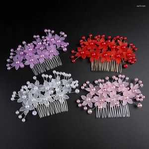 Haarclips Moeder van de bruid Tiara Crystal Crown Wedding Garland Comb ornamenten Hoofdbloem eenvoudig