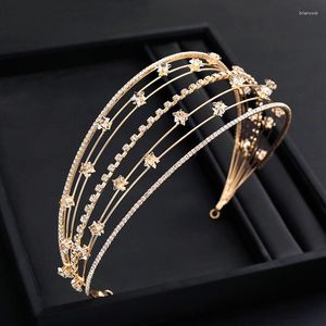 Pinces à cheveux multicouches en cristal étoile, accessoires pour femmes, diadème de mariée de luxe, bandeau couronne, bijoux cadeau de mariage