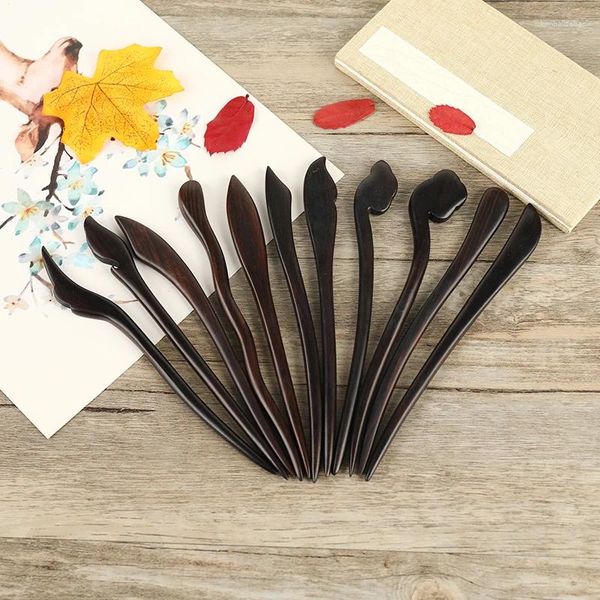 Pinces à cheveux MuyLinda coiffure antique ébène bâton pince épingle simple style chinois Hanfu épingle à cheveux accessoires pour femmes fille Studen