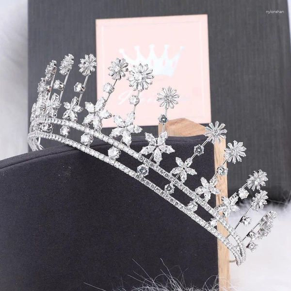 Pinzas para el cabello MYFEIVO belleza Floral boda Tiaras oro plata Color alargar corona nupcial accesorios de joyería femenina HQ0851