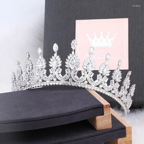 Pinces à cheveux MYFEIVO mariée diadème Floral brillant Zircon couronne accessoires princesse allonger Super fée bijoux de mariage HQ0800