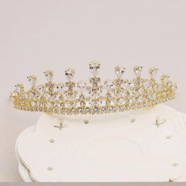 Pinces à cheveux MYFEIVO pleine zircone luxe princesse couronne mariée mariage diadème femmes bijoux accessoires HQ1945