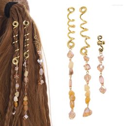 Pinzas para el cabello con colgante de piedra de cristal Natural, horquilla en forma de serpiente, Clip trenzado, accesorios para trenzado de estilo a la moda