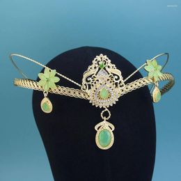 Neovisson – pinces à cheveux uniques pour femmes arabes, couronne couleur or, bandeau de mariée du moyen-orient, bijoux de mariage, diadème en cristal, cadeau