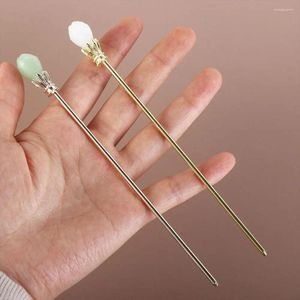 Clips de cheveux Niche Design Imitation vintage Jade Alloy Hanfu Ornement Femmes Stick Girl Hairpin Fork Fork Chinese Style Clasp