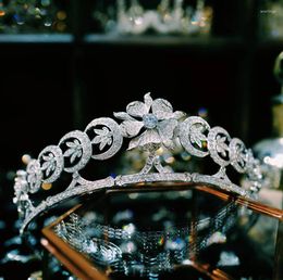 Pinces à cheveux NiuShuya princesse royale Zircon complet diadèmes de mariée couronne cristaux couronnes de mariée Tocado Novia bandeau accessoire de mariage