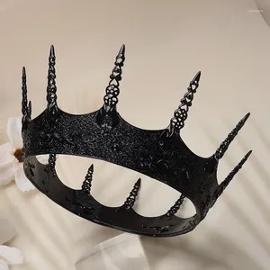 Coix de cheveux Niushuya Simple Black Thorn King King Iron Blood Dark Wind Crown Hollow Tarved Tiaras Bijoux Men de coiffure Femmes Accessoires