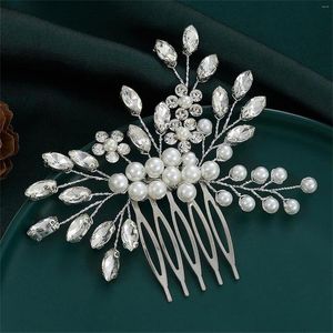 Pinces à cheveux peignes en perles, couvre-chef à la mode, accessoires de mariage, strass, épingles à cheveux à fleurs, bijoux latéraux pour femmes