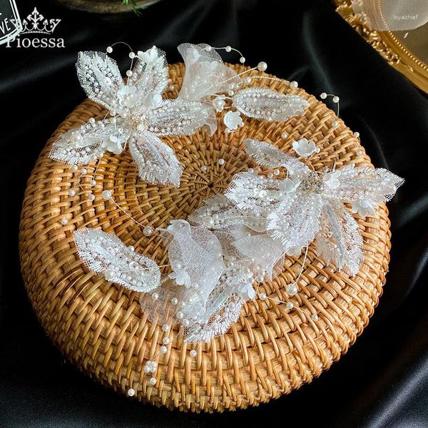 Pinces à cheveux perle coiffures mariée fleur séchée coiffure dentelle épingles à cheveux femmes chapeaux élégant bijoux robe de mariée accessoires