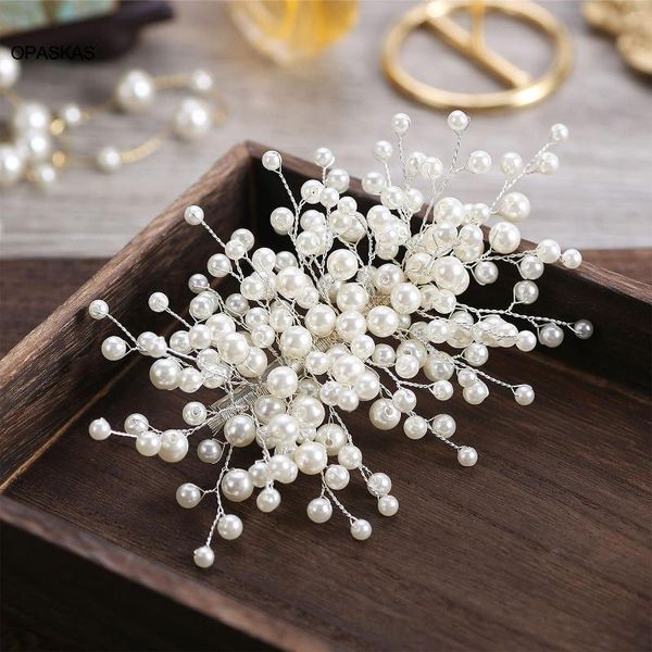 Pinces à cheveux perle pince de mariage épingle à cheveux pour femmes mode mariée diadèmes Barrettes mariée côté broche casque princesse perle bijoux