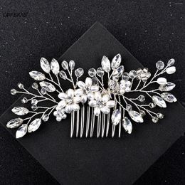 Clips de cheveux perles peigne fleur strass de cristal épingles à cheveux invités mariage bijoux de bijoux de bijoux de bijoux pour femmes