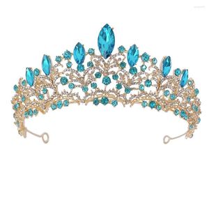 Hair Clips Princess Wedding Bridal Accessories Luxe Purple Glass Sky Blue Birthday Festival Brazilië Crown