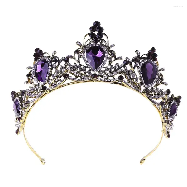Pinces à cheveux en cristal violet, diadème de mariage, couronne de mariée pour bandeau de mariée, cerceau en pierre strass, accessoires de charme de luxe
