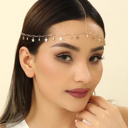 Pinces à cheveux QIAMNI minimaliste étoile cristal tête chaîne suspendue bijoux pour femmes chapeaux cadeau d'anniversaire accessoires de mariée coiffure