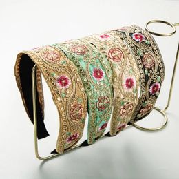 Pinces à cheveux, cerceau énergétique ancien, restauration, tissu brodé, fleur d'art, accessoires éoliens à larges bords, Bijoux de Mariage, 341