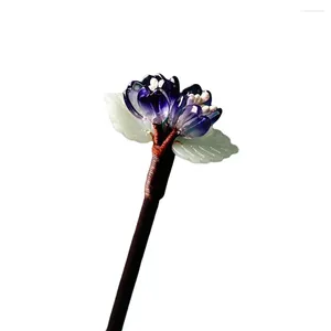 Pinces à cheveux épingle à cheveux chinoise rétro avec baguettes à fleurs en bois hypoallergéniques pour robe de vêtements Cheongsam Han