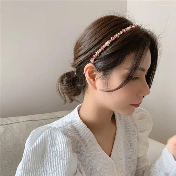 Clips de cheveux cadeau rétro Crystal Crystal Band accessoires de luxe Sweet Band Band Girls Hoop Righestone Korean Style