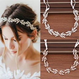 Haarspeldjes Strass Crystal Leaf Hoofdband Tiara Haarband Voor Vrouwen Bruid Party Wedding Bridal Accessoires Sieraden Band Gift