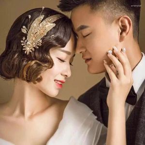 Pinces à cheveux strass cristal accessoires de mariage mariée coiffure de mariée romantique couleur or coiffure Barrettes en cuivre ornements