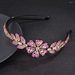 Pinces à cheveux strass fleurs large côté tête porter luxe bandeau pour femmes antidérapant bordure fille épingle à cheveux fantaisie accessoires