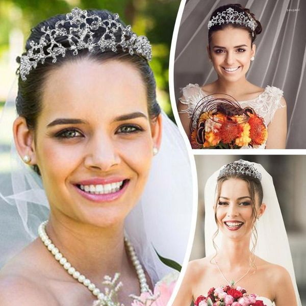 Pinces à cheveux strass cerceau princesse diadème cristal couronne enfant cadeau bandeau bal filles mariée diadèmes amant bijoux de mariage Q4I9