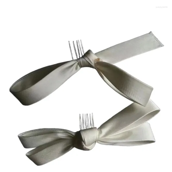 Clips de cheveux Ribbon Bowknot Hairpin For Bride Girl Wedding Party Party