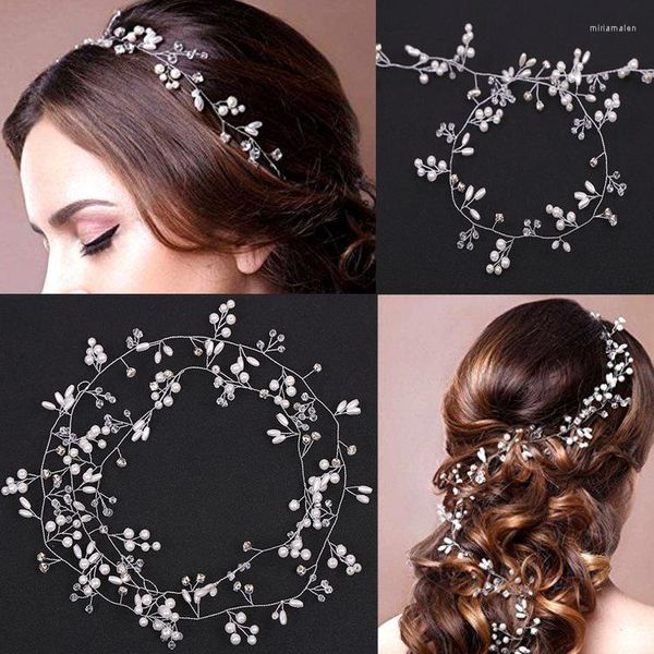 Pinzas para el cabello, tocado de joyería de boda occidental romántico para novia, accesorios hechos a mano, corona, adornos florales de perlas de cristal