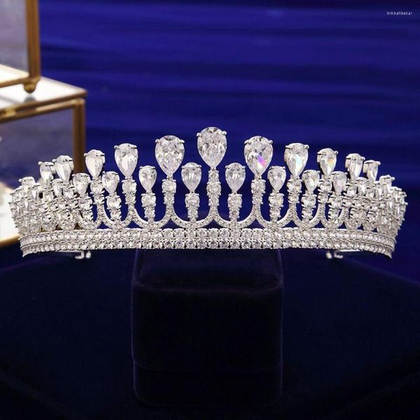 Pinzas para el cabello Royal European Zirconia Novias Coronas Tiaras Tocados Cristal Nupcial Diademas Accesorios de boda