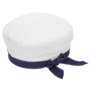 Pinces à cheveux chapeau de marin marine Yacht femme béret casquettes d'été couvre-chef nautique Costume pour (blanc) 56 à 58CM