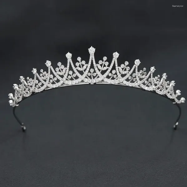 Clips de cabello sepbridals circonía cúbica tiara real para boda princesa tiaras diademe novias joyas