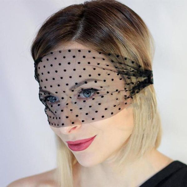 Pinzas para el cabello Sexy negro malla cara cubierta ojo máscara hilado vendaje velo tocado para niña Retro venda de los ojos accesorios de encaje divertidos