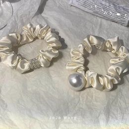 Pinces à cheveux en Satin, Texture en soie, cercle de perles, corde à nouer, accessoires de couvre-chef, vêtements élastiques français pour filles