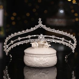 Pinces à cheveux couleur argent cristal couronne diadème pour les femmes mariée fête strass bal diadème mariée mariage accessoires bijoux cadeau