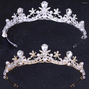 Pinces à cheveux couleur argent, diadèmes et couronnes en perles de cristal pour mariées, bandeaux, bijoux, accessoires de voile