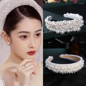 Haar Clips Zilver Kleur Parel Haarband Hoofdband Tiara Vrouwen Korea Elegante Hoepel Ornament Bruids Bruiloft Accessoires Sieraden Band