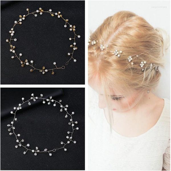 Pinzas para el cabello, diademas nupciales simples, tiaras, diademas de cristal hechas a mano, tocado, accesorios de boda, joyería para la cabeza de mujer, Diademas