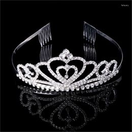 Pinces à cheveux Simple coeur côté peigne mariage cristal accessoires de mariée femmes filles peignes décoratifs