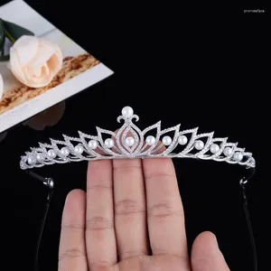 Pinces à cheveux Simple feuille Style couronne de mariage 3A Zircon diadèmes de mariée bandeau pour femmes bijoux fête d'anniversaire coiffure cadeau HQ0289