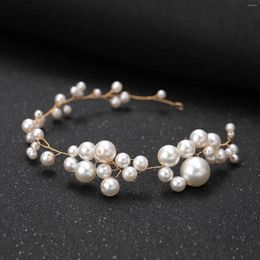 Pinces à cheveux simples en perles, bandeaux à chaîne souple faits à la main pour mariée, accessoires de bijoux de mariage, couvre-chef de fête pour femmes et filles