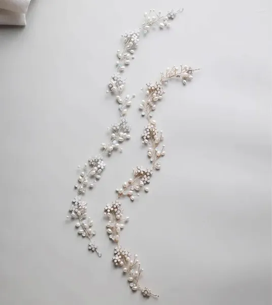 Pinzas para el cabello SLBRIDAL hechas a mano, cristal de ópalo, diamantes de imitación, perlas, diadema nupcial, peine, pendiente, conjunto de Pin, joyería para mujeres y niñas