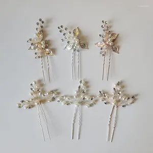 Pinces à cheveux slmariée strass faits à la main perles de cristal fleur épingle de mariée autocollant de mariage accessoires femmes filles bijoux