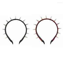 Clips de cheveux Bandeau à pointes Gothic Tiaras En cuir Headpunk Rock For Men Punk Rivet Dropship