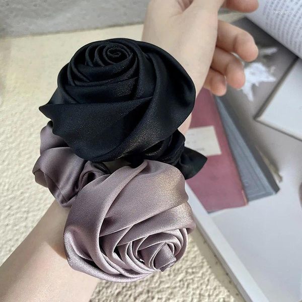 Pinces à cheveux, ruban de mode, accessoires de bijoux Rose pour personnalité féminine, grand gris noir